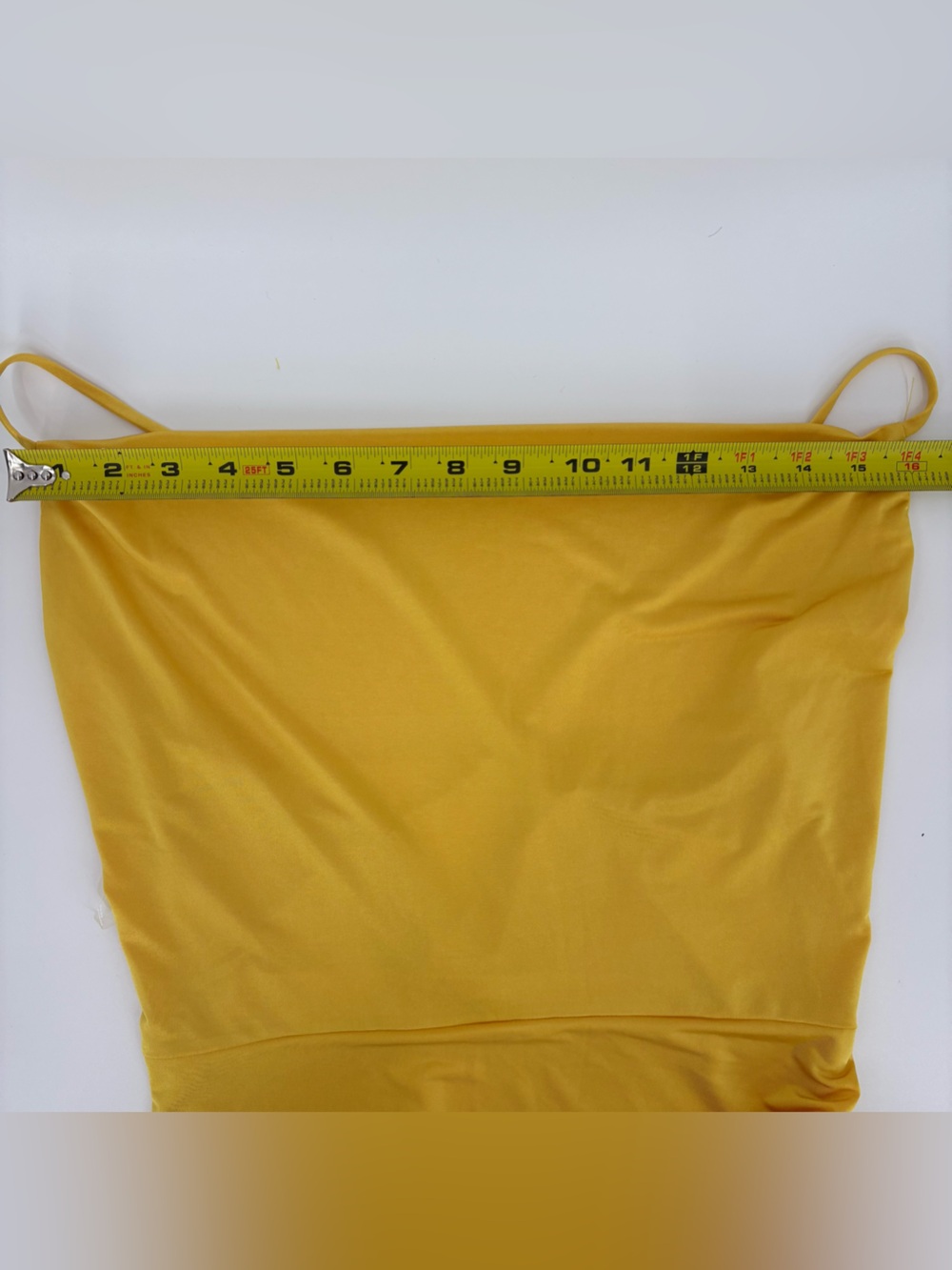 Y2K Yellow Cowl Neck Slip Dress Spaghetti Strap Sexy Ruched Large - Picture 9 of 12